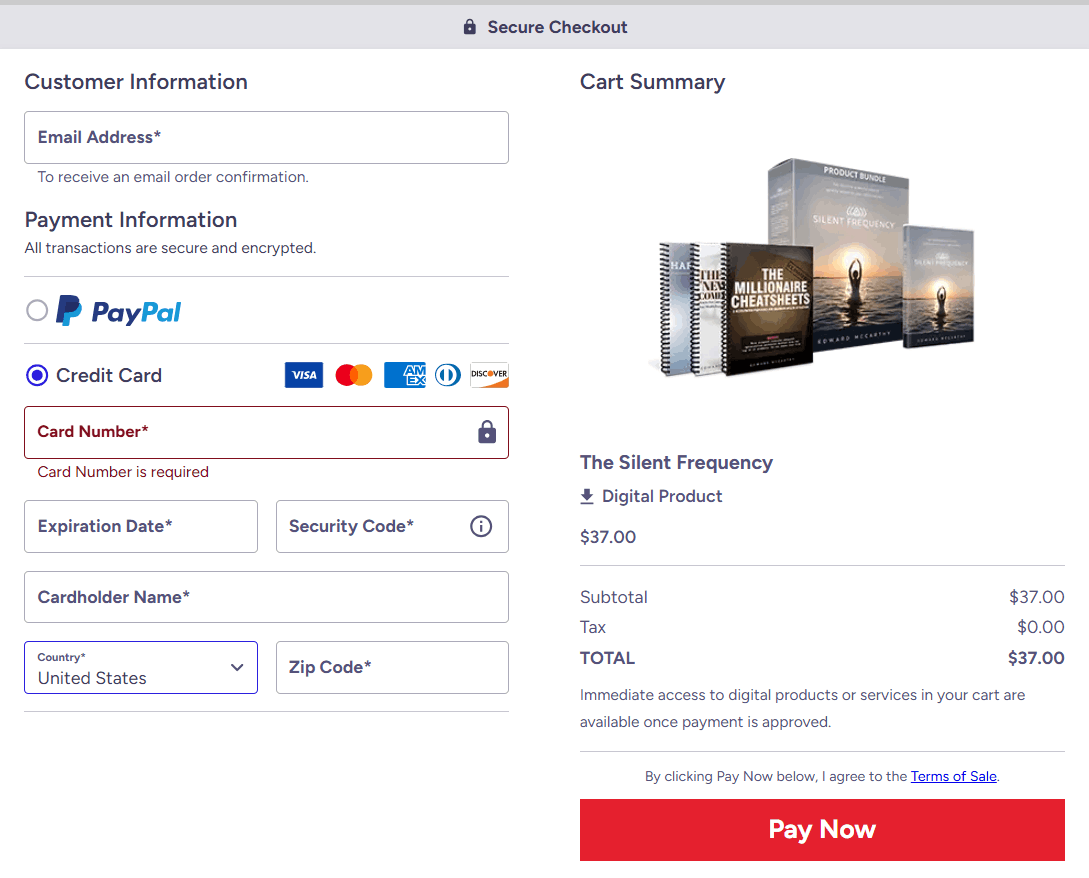 Silent-Frequency-Checkout-page
